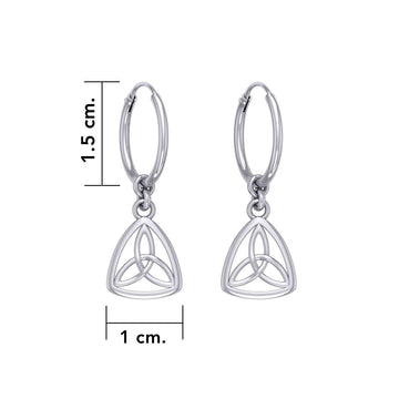 Adorned by the timeless Celtic Triquetra ~ Sterling Silver Jewelry Hoop Earrings TER2053 - Jewelry